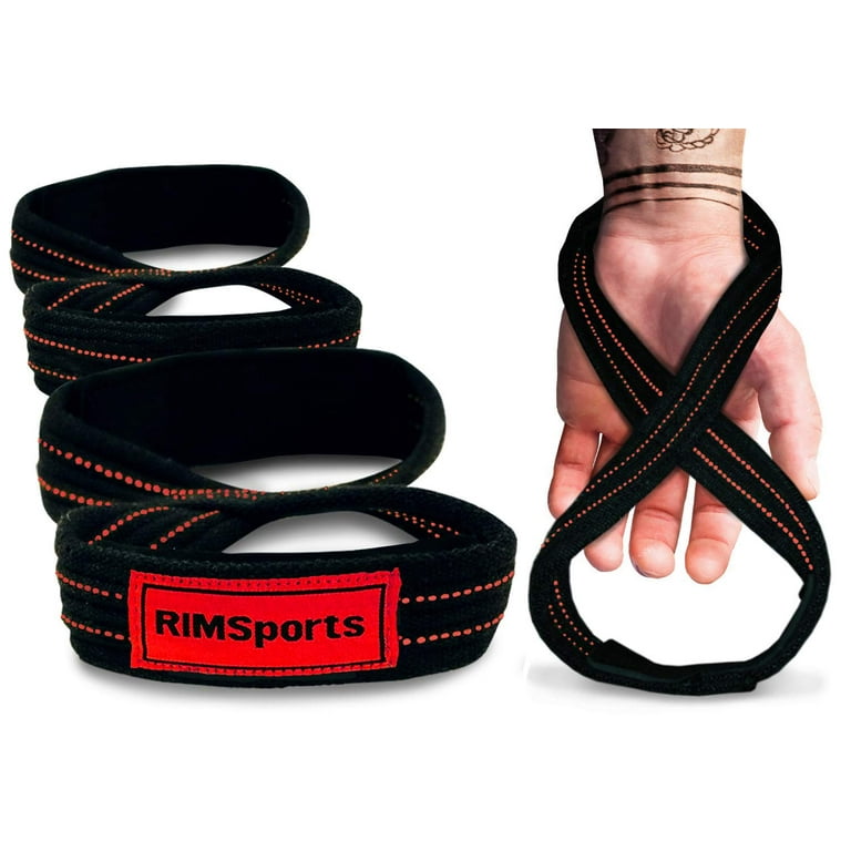 Best FIGURE 8 PADDED Cuff Strap Weight Lifting TRAINING Gym STRAPS Hand Bar  GRIP