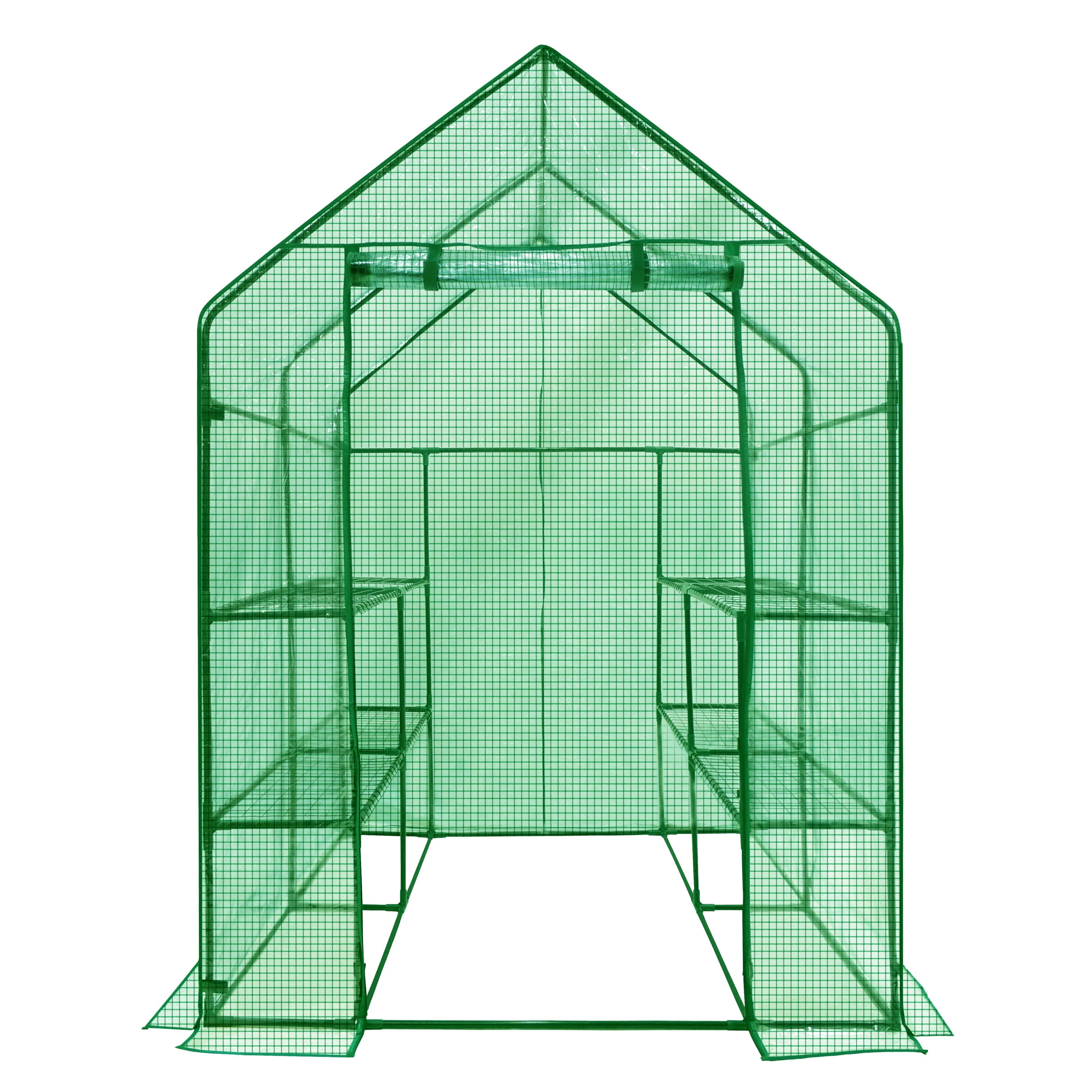 Ogrow Deluxe Walk-In Greenhouse with Cover 2-Tier 8-Shelf by OGrow