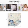 thumbnail image 5 of Navy Blue Coastal Cloth Napkins, Shell Starfish Coral Nautical Beige Ocean Washable and Reusable Dinner Napkins Set of 2, Table Napkin for Kitchen Party Birthday Wedding Hotel Housewarming 20"x20", 5 of 9
