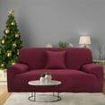 thumbnail image 3 of PiccoCasa Thick Stretch Sofa Cover 4 Seater Solid Couch Cover, Burgundy, 3 of 7