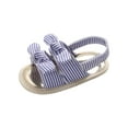 thumbnail image 2 of QISIWOLE Baby Girls Sandals Stripe Solid Color Summer Flat Shoes Infant First Walkers Deals, 2 of 9