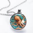 thumbnail image 2 of Octopus Elegant Glass Circular Pendant Necklace - Stylish Necklaces for Women, 2 of 5