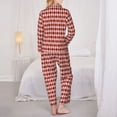 thumbnail image 6 of Goofa Red and Brown Squares Printed Women’s 2 Piece Pajama Set Super,Pajamas Women's Long Sleeve Sleepwear Soft Button Down Loungewear Pjs Lounge Set Nightwear-XX-Large, 6 of 9
