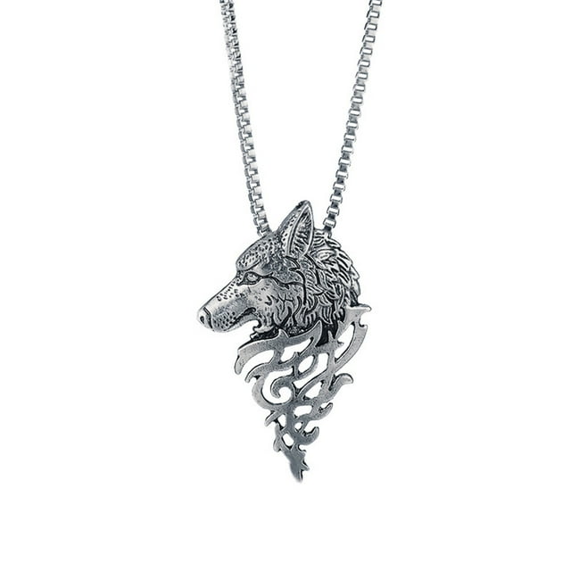 Fiudx Collar con Colgante de Aleación En Forma de Lobo, Joyería de Moda, Regalo