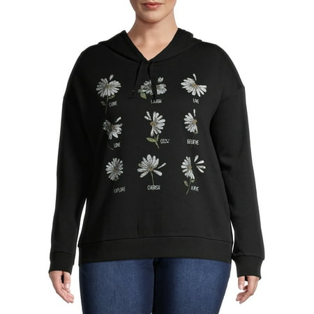 Social Edition Juniors Plus Size Sunflower Hoodie