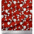 thumbnail image 1 of Soimoi Polyester Crepe Fabric Cotton Ball Floral Printed Fabric 1 Yard 52 Inch Wide, 1 of 3
