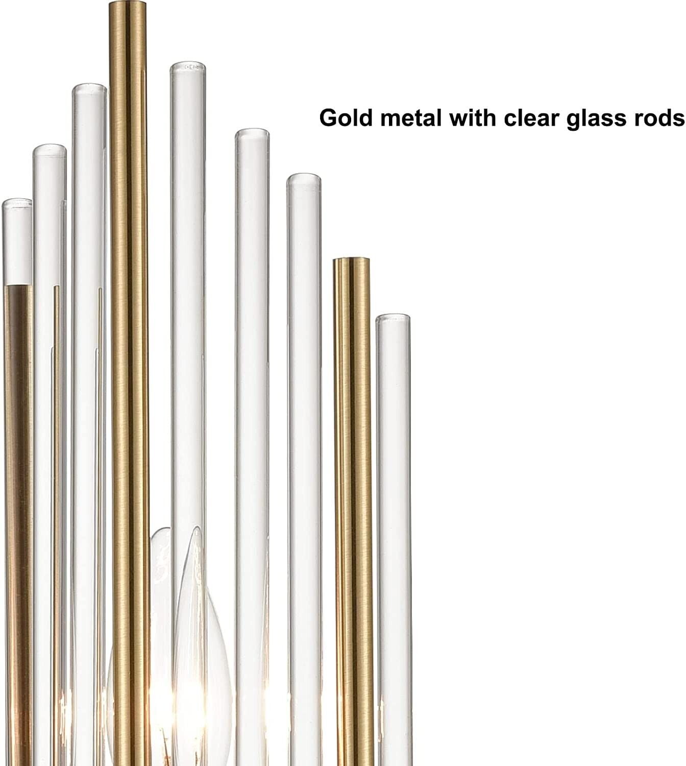 Moose 2-Light Modern Brushed Titanium Gold Wall Sconce with Clear Glass Shades