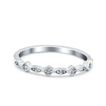 Simulated Cubic Zirconia Size-5 Marquise Half Eternity Ring Wedding Engagement Band 925 Sterling Silver