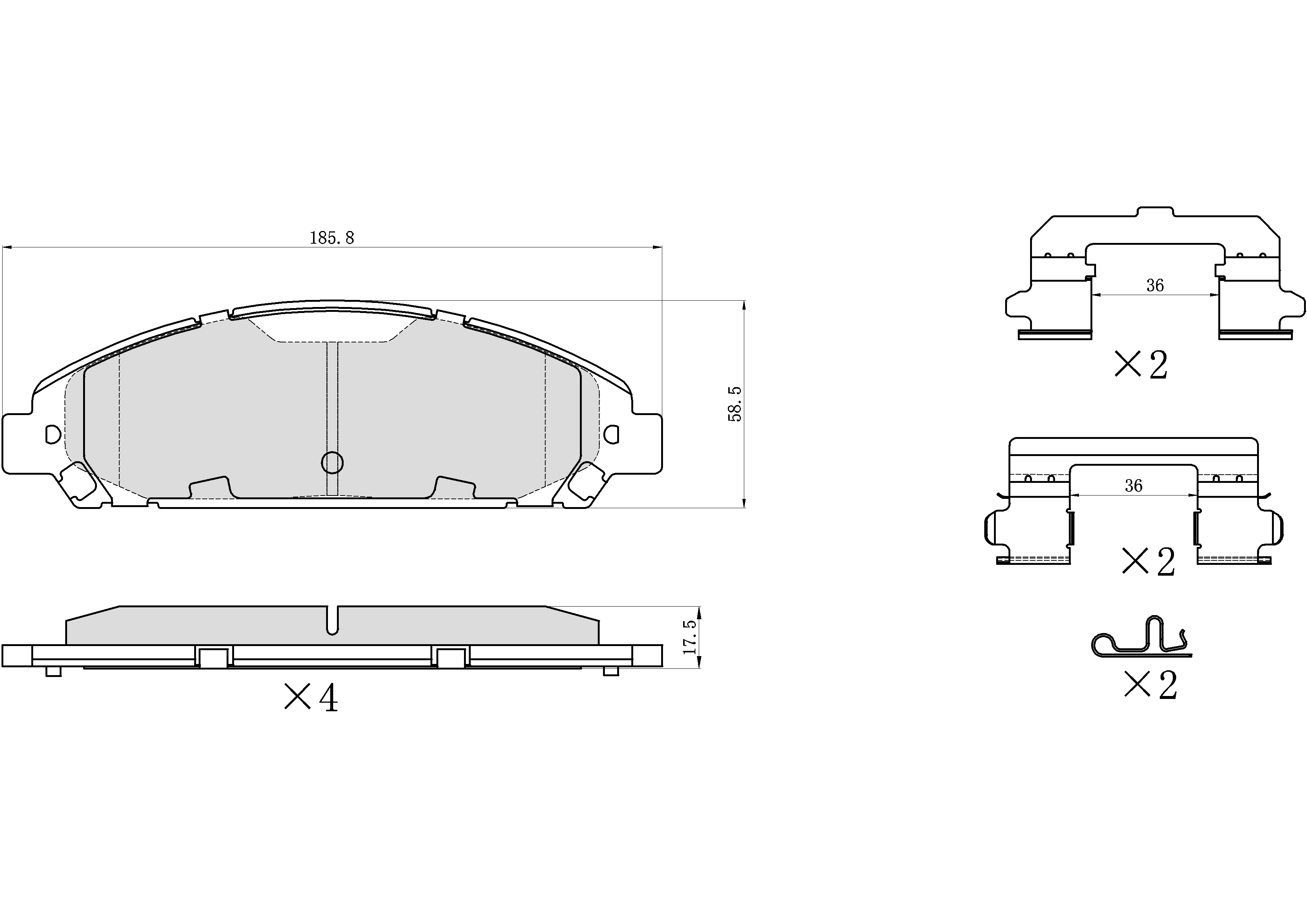 Winstop Brake Pad Set, Front WS.1791.0.C, Ford Mustang 2019-2015