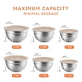 thumbnail image 2 of NULAS 6-Piece Stainless Steel Mixing Bowl Set with Lids, Nesting Metal Bowls for Kitchen – 4.5/3/2.5/2/1.5/0.75 qt, Great for Prep, Baking & Serving, Khaki, 2 of 8