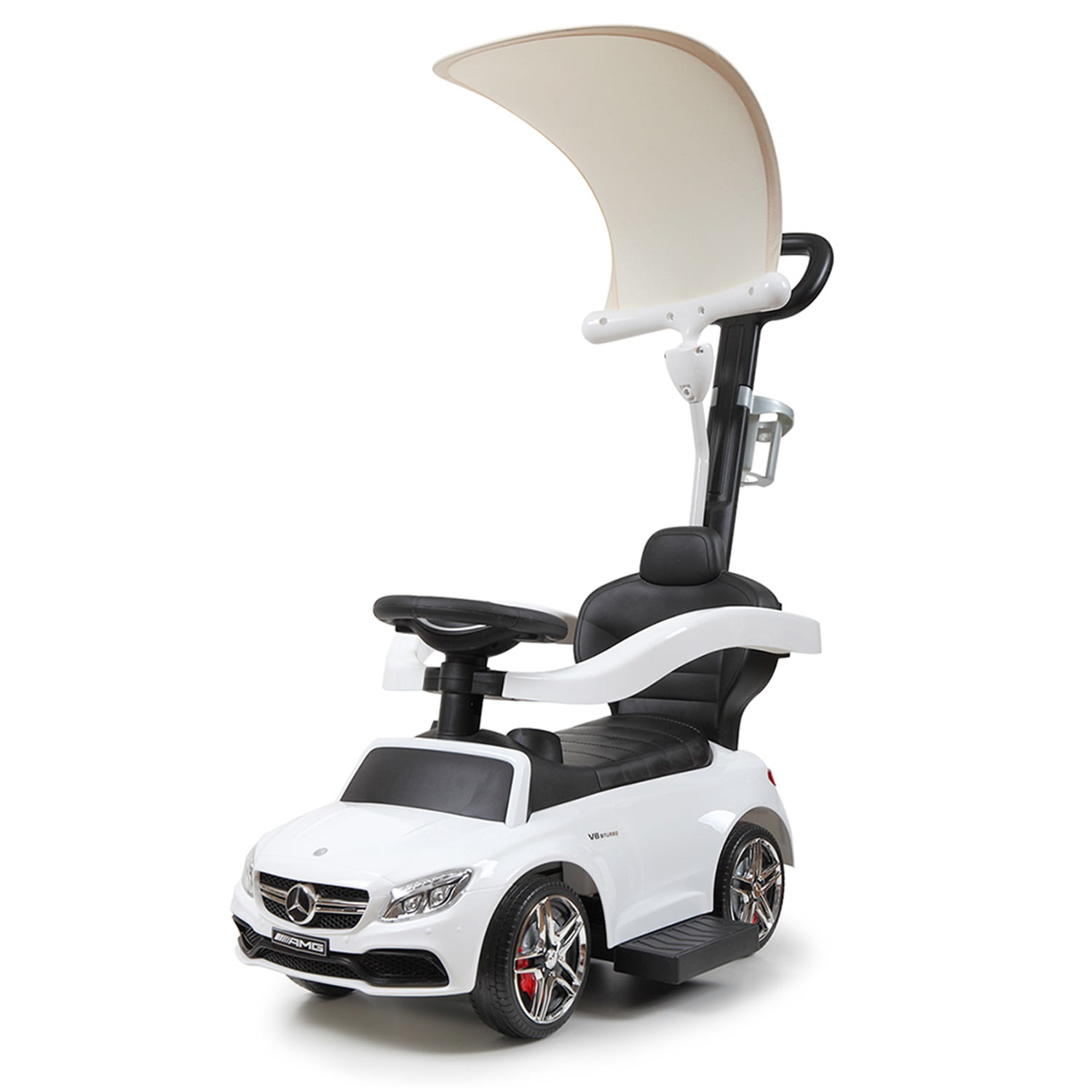 CIPACHO 3-in-1 Ride On Push Car, Stroller Sliding Walking Car with Canopy Belt, Under Seat Storage, Parental Handle, Armrest Guardrails, Toy Push Car, White CIPACHO 3-in-1 Ride On Push Car, Stroller Sliding Walking Car with Canopy Belt, Under Seat Storage, Parental Handle, Armrest Guardrails, Toy Push Car, White