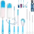 thumbnail image 1 of 9 Piezas Cepillos de Limpieza para Botellas, Cepillo para Lavar Botellas Multifunción con Orificio para Colgar, Cepillo de Tubo de Pajitas de Nylon para Botella, Termos, Tarros, Tapones-Azul, 1 of 4