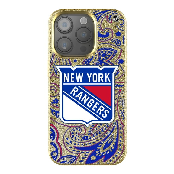 Keyscaper Gold New York Rangers Paisley Bling iPhone Case