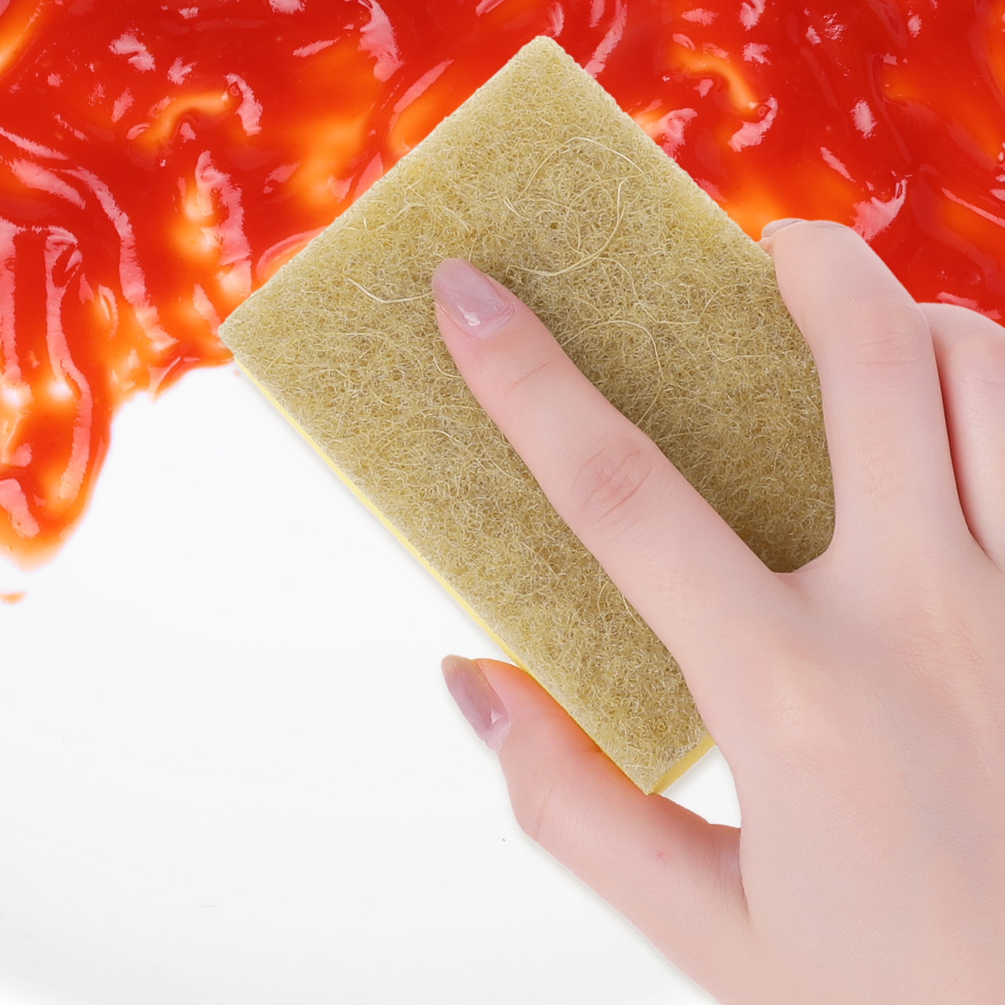 Unique Bargains Dual Sided Dish Sponges Non Scratch Cleaning Sponge 10 Pack 3.6"x2.2"x1"