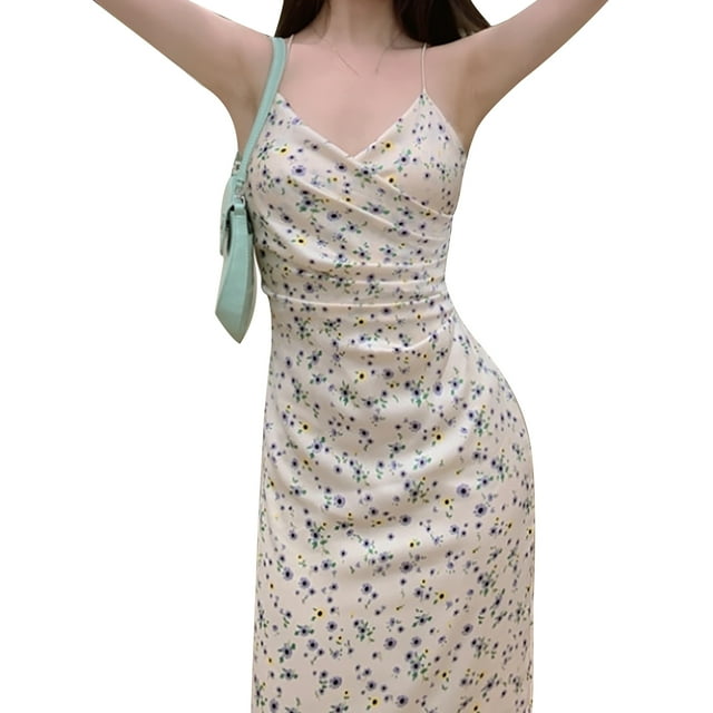 Vestido con estampado floral con tirantes finos,Vestido con estampado floral con tirantes finos Vestido con estampado floral Características de vanguardia