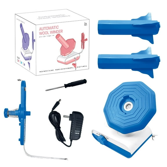 Yucurem Electric Yarn Ball Winder for Crocheting, Compact Yarn Cake Winder with Strong Tension Stepless Speed, Automatic Crochet Wheel Wool Winder for Knitting Lovers Gifts (Blue)