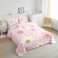 thumbnail image 4 of Feelyou Kawaii Daisy Flower Bedding Comforter Set for Kids, Cute Daisy Print Twin Comforter Sets, Cartoon Floral Theme Reversible Bedding Set, Breathable Home Decor, 2 Pieces, 4 of 9