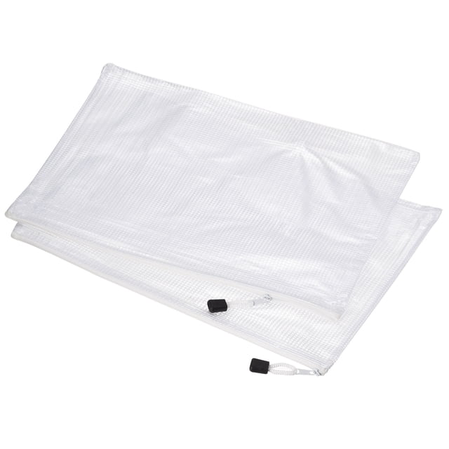 Unique Bargains A4 Zip File Pouch Document Folders, White, 12 Count, 12 Pack