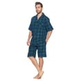 thumbnail image 2 of Ashford & Brooks Mens Woven Short Sleeve Pajama Shorts Set, Green Blackwatch, S, 2 of 5