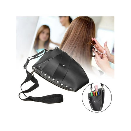 Luckyfine Pu Leather Scissors Bag For Hair Stylist Hairdressing Holster Pouch Holder Case Rivet Clips Shears Kit