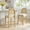 Natural-Set of 2, variant on Spruce & Spring Boho Rattan Counter Stool with Solid Wood Frame and Upholstered Seat Set of 3, Walnut
