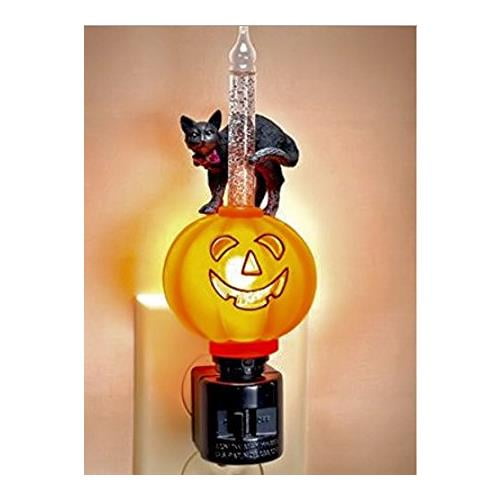 Halloween Jack O'Lantern And Black Cat Bubble Light Night Light
