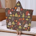 thumbnail image 5 of Cute Hedgehog and Mushroom Hooded Bath Towel，60"x35" for Ages 3 To 12 Kids, Quick Dry Lightweight Soft Microfiber Hood Beach Towel Cover Up for Kids, 5 of 7