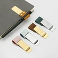 thumbnail image 6 of Pen Loop for Notebook, Brass Leather Pencil Holder Pen Clip for Notebook Traveler Journals Planner, Dark Orange, 6 of 6