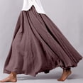 thumbnail image 2 of MIXUE Skirts For Women Summer Solid Color Elastic High Waist A Line Casual Boho Maxi Skirt Outwear,Pink,M, 2 of 7