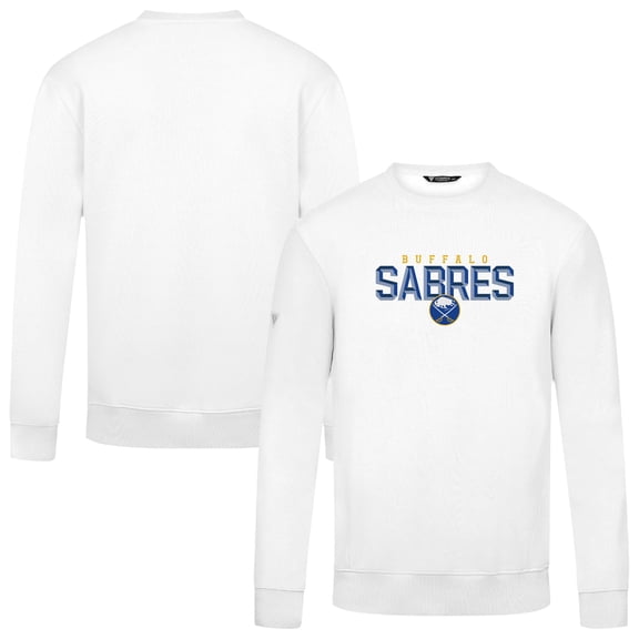 Men's Levelwear White Buffalo Sabres Zane Carve Pullover Sweatshirt