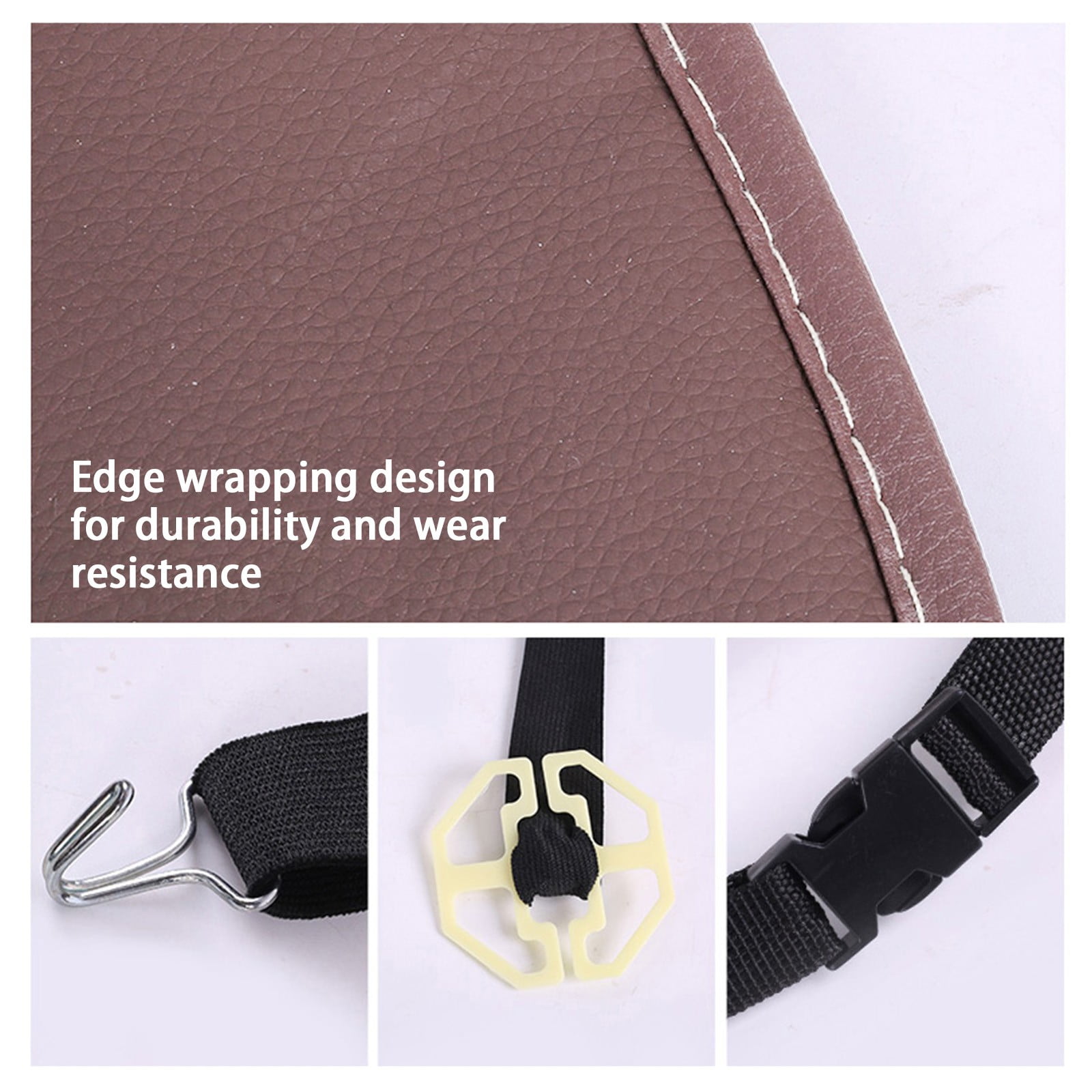 Ywbawe Leather Car Back Seat Organizer with Folding Tray, PU Material Storage Bag for SUV and Vehicle Travel, 1 Count