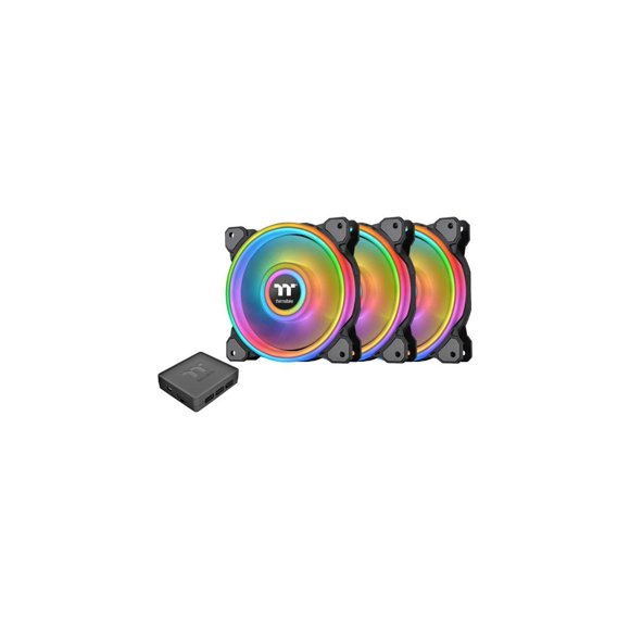 Thermaltake Riing Quad 120mm 16.8 Million RGB Color (Alexa, Razer Chroma) Software Enabled 4 Light Rings 54 Addressable LED 9 Blades Hydraulic Bearing Case/Radiator