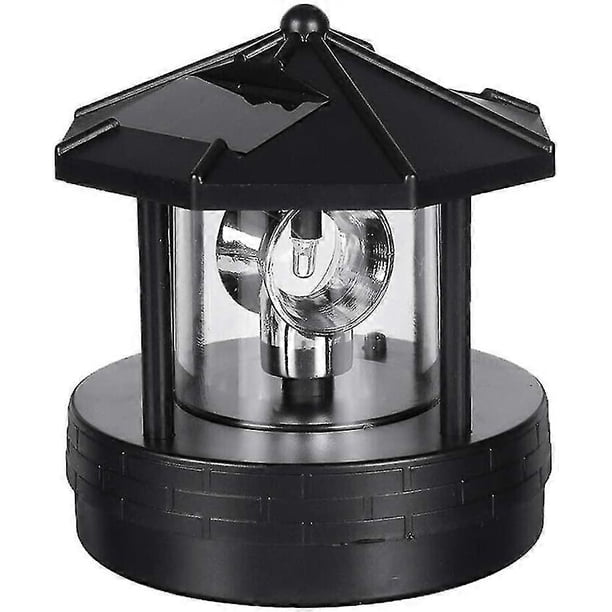 Faro solar: luz LED solar decorativa giratoria e impermeable para exteriores, ideal para jardín, césped y patio.