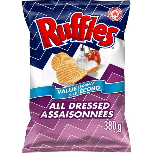 Ruffles All Dressed Flavoured Potato Chips, Value Size, 380 g.