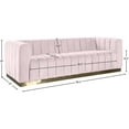 thumbnail image 5 of Maklaine Contemporary Velvet/Stainless Steel Sofa in Pink/Brushed Gold, 5 of 5