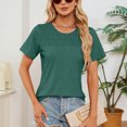 thumbnail image 4 of Shirts For Women Sevevn Womens Fashion Summer Casual Solid Short Sleeve Blouse T-Shirt Lightweight Top, 4 of 8