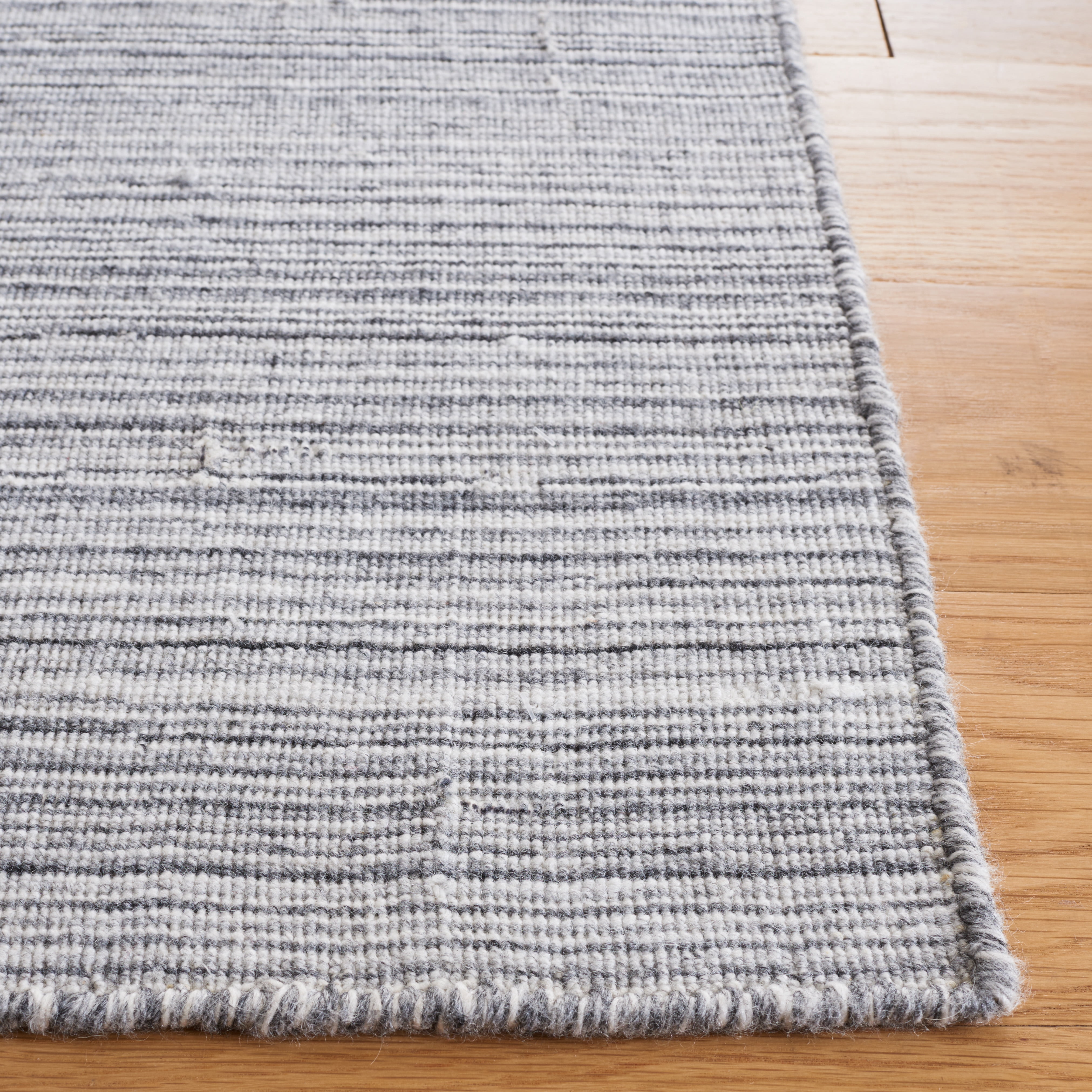 SAFAVIEH Kilim Cemal Striped Polyester Area Rug, Dark Grey, 8' x 10'