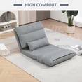 thumbnail image 3 of YYAo Floor Couch, Comfy Lazy Floor Sofa, Floor Chair for Adults Floor Sofa Bed with 6-Position Adjustable Backrest Pillow, Gray, 3 of 8