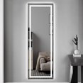 thumbnail image 5 of LED Mirror Full Length Mirror Wall Mounted Mirror Vanity Mirror with Lights for Bathroom/Bedroom/Living Room with Dimming Touch Switch, Waterproof (Black, 64" x 21"), 5 of 8