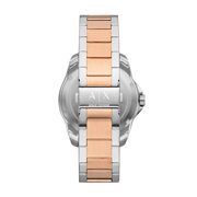 A|X Armani Exchange Mens Three-Hand Date Silver and Rose Gold Two-Tone Stainless Steel Bracelet Watch (Model: AX1962)