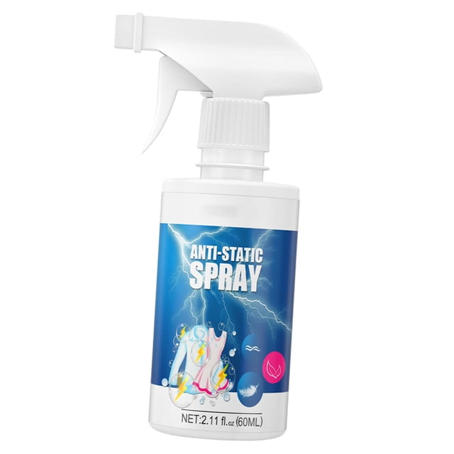 Spray antiestático de 60ml, eliminador estático multiusos sin residuos, elimina electrostáticos para lencería, alfombras, edredones