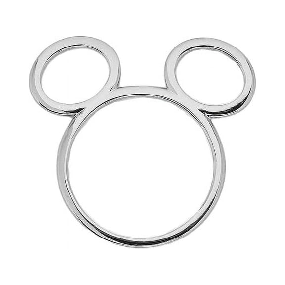 Pura Vida Silver Disney Mickey Mouse Cutout Ring - Brass Base Band, Rhodium Plating - Size 7