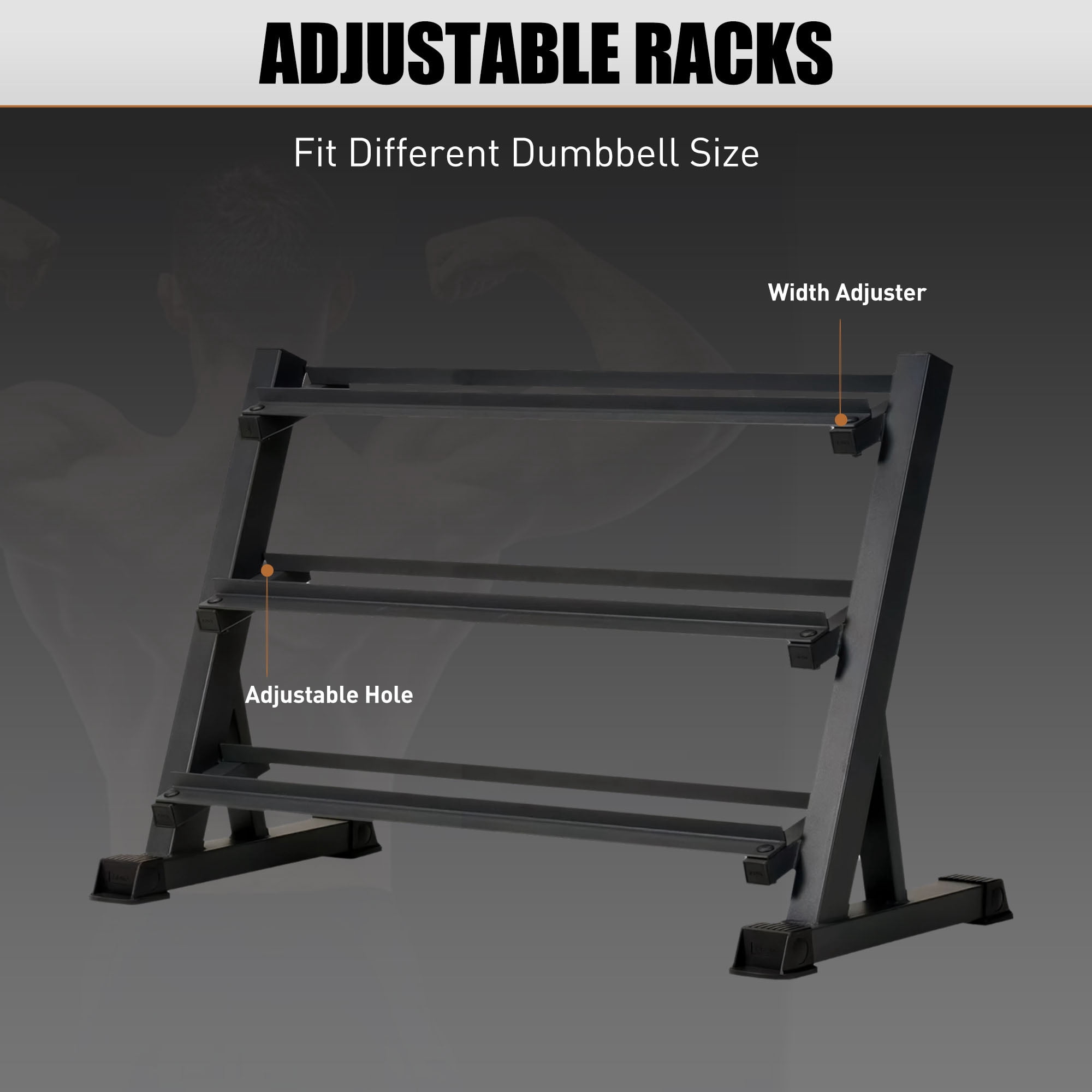 CQSXDA 3-Tier Dumbbell Rack Stand For 5-50lb Weights With 1000 lb Max Capacity Perfect For Home Gym Storage Solutions