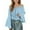 a-Blue14929, variant on FINALGANG Girls Solid Color Off Shoulder Blouse Kids Flared Bell Sleeves Smocked Elastic Waistband Lightweight Casual Top For Streetwear Daily Wear Blue 14 Years