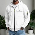 thumbnail image 3 of Rvwovn Men's Zip Up Hooded Jacket Utility Multi-Pocket Casual Fall Winter Outerwear Sizes S-3X, 3 of 7