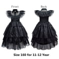 thumbnail image 3 of Wednesday Dress for Girls Kids Addams Family Cosplay Costume Outfit, 3 of 10