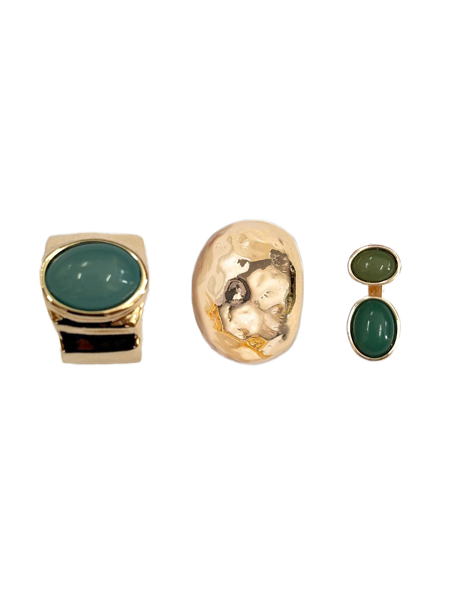 Time and Tru Multicolor Cabochon Chunky Rings for Female Adults and Teens, 3 Pack