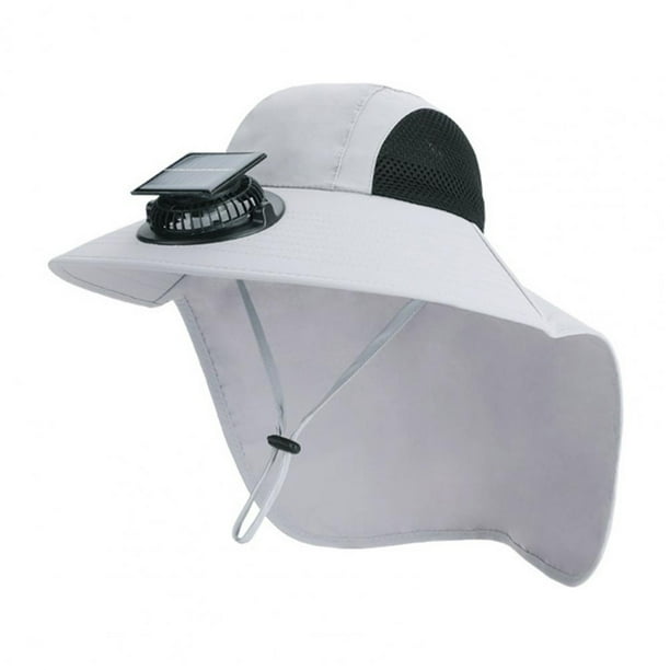 Naiovety Sombrero solar para actividades al aire libre con repelente al agua, sombrero de pesca, sombrero de pescador, sombrero para el sol con Escalada Gris claro