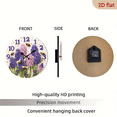 thumbnail image 7 of 10Inch Wooden Silent Wall Clock Floral Bee Garden Wall Clock with Purple Lavender Design for Home Living Room Decor Wall Art Decor for Living Room Bedroom Office, Fall Winter Decoration, 7 of 7