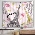 thumbnail image 2 of Tapiz de pared con diseño de la Torre Eiffel, microtela, 150 x 150 cm, decoración de habitación, 2 of 2